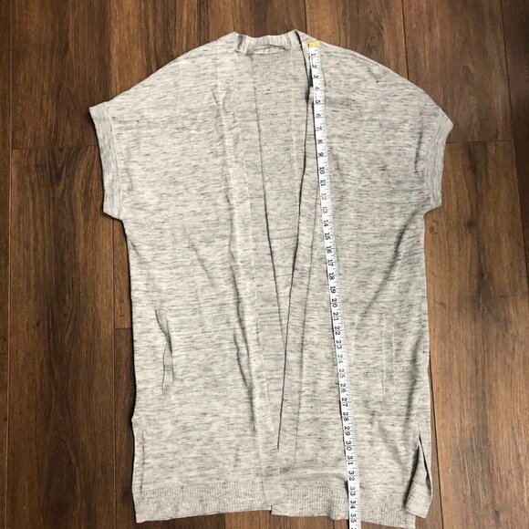 Athleta Cardigan Sleeveless Wrap Pockets Casual Womens Heather Gray Sz Small - Picture 4 of 10